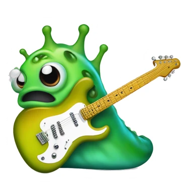 a slimy slug with an electric guitar sticker