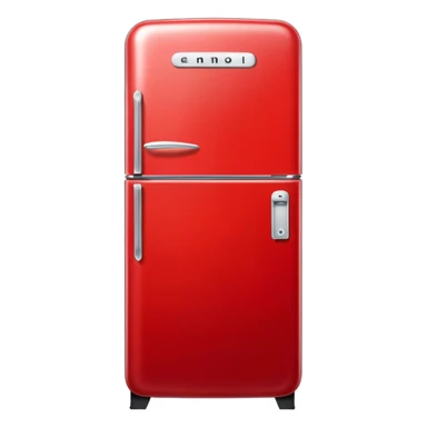 Realistic red vintage fridge  sticker