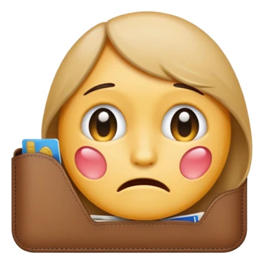 emoji that has no job and is crying with a open wallet and no money in it sticker