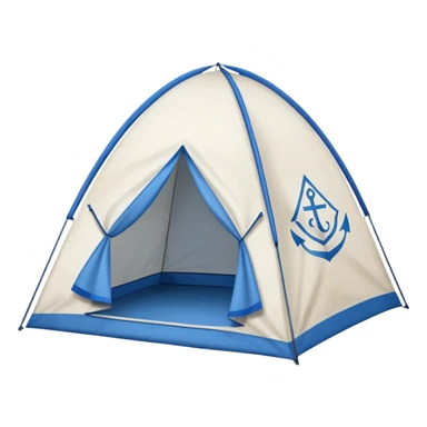 tent with a Christian fish symbol sticker