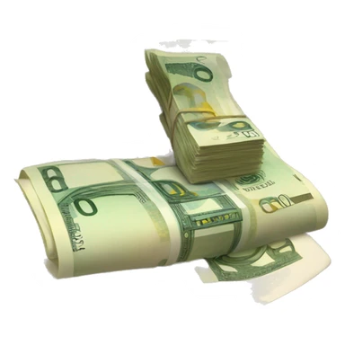 Legal document with a stack of euro banknotes placed in top of it  sticker