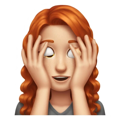 face palm redhead with freckles  sticker