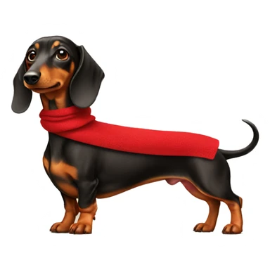 Dachshund mit roten Schal sticker