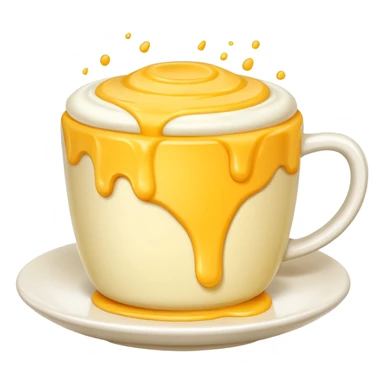 Cup with cheese foam sticker
