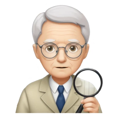 Elder + magnifier, Library Visitor. sticker