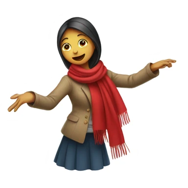 Girl with red scarf doing a dab sticker