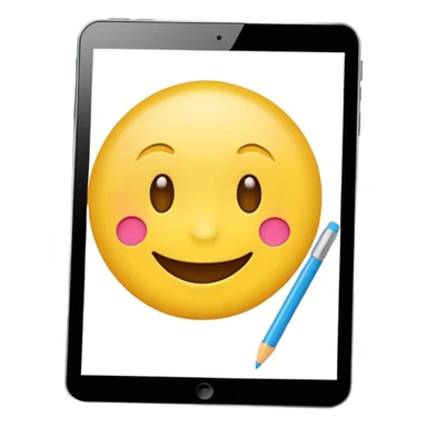 emoji drawing on tablet sticker