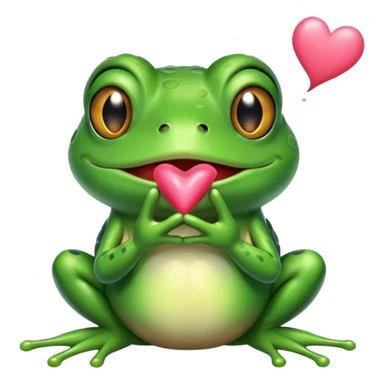 Te amo with a frog blowing a kiss sticker