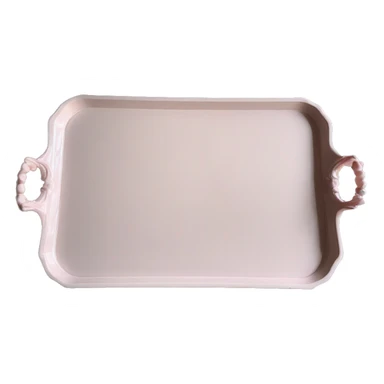 Light pink glass serving tray with handles, shabby chic style sticker