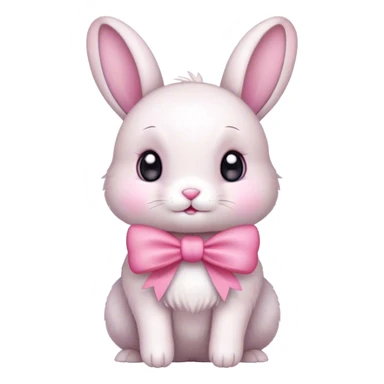 small bunny with a cute bow sticker