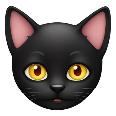black cat with heart eyes  sticker