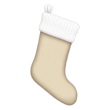 white and beige knit christmas stocking sticker