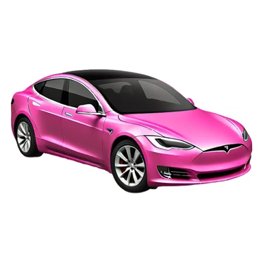 Pink tesla car sticker