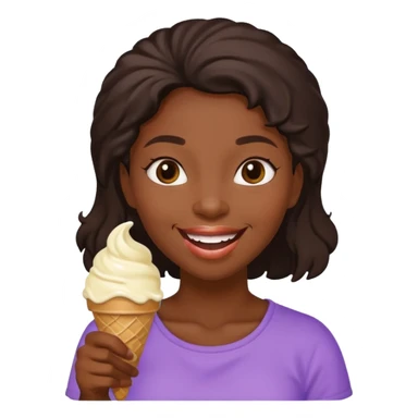 black woman eats ice cream  sticker
