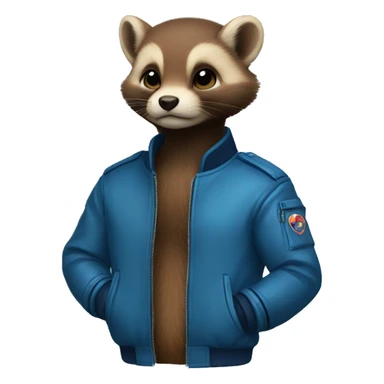 marten in a blue bomber jacket sticker