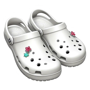 White crocs with pretty charms  sticker