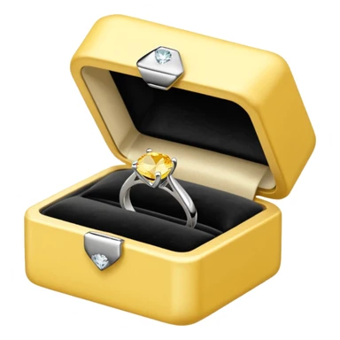 diamond ring in a pale yellow box  sticker