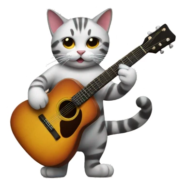 cat with a  guitar sticker