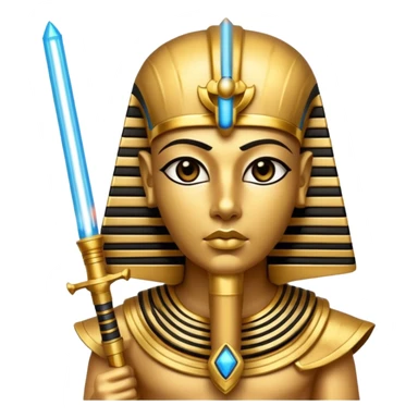 King tut with crossed lightsabers  sticker