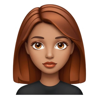 Mujer como medio morena pero también blanca ojos cafés pelo como café mezclado con poquito cobrizo labios con gloss muy definidos sticker