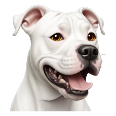Full white Staffordshire Bull Terrier in shock sticker