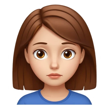 use this girl character, she is doing a thinking facial expression sticker