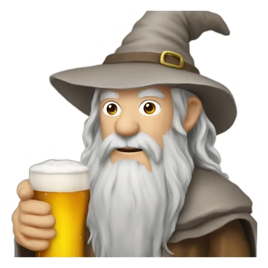 Gandalf with beer sticker