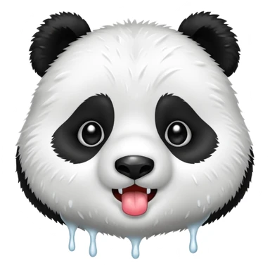 cute panda drooling sticker