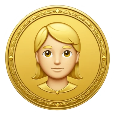 gold coin with fancy t on it sticker