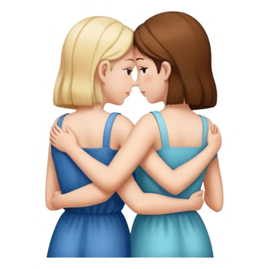 Due sorelle che si abbracciano e si vedono da dietro sticker