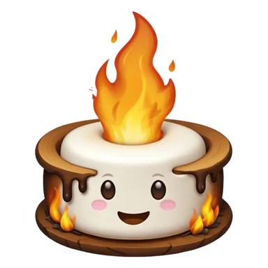 marshmallow on fire sticker