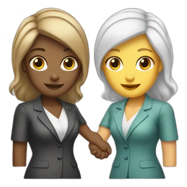 two white business women with different hair colors shaking hands sticker