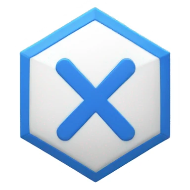 White tick in a blue megagon sticker