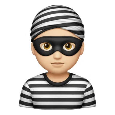 A theif robber emoji,Stripped shirt.eye mask. sticker
