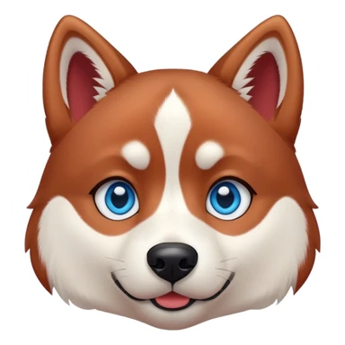 cute, disney-style red siberian husky with blue eyes sticker