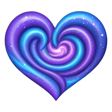 Galaxy heart that is blue and purple  sticker