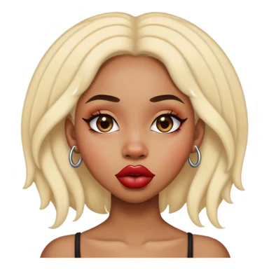 Light skin black girl with a septum piercing and big lips sticker