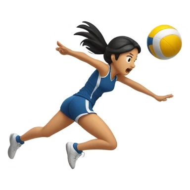 asian girl playing volleyball  sticker