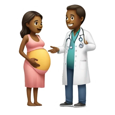 pregnant woman talking to a doctor sticker
