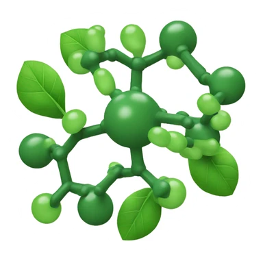 Molecule made of leaves and atoms sticker