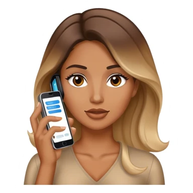 Realistic balage hair  woman speaking on 1 cell phone sticker