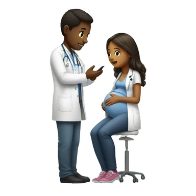 pregnant girl talking to doctor sticker
