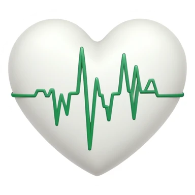 Cœur blanc avec lignes ECG intégrées sticker