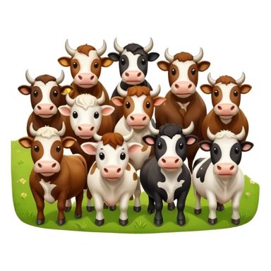 generate an emoji of a group of male and female bulls travelling together on holidays sticker
