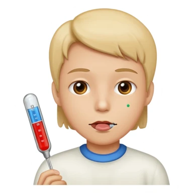 face with thermometer sticker