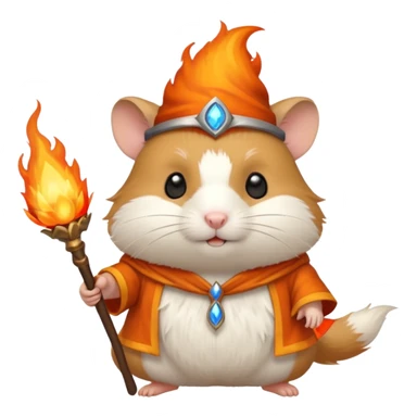 wizard hamster summoning fire sticker