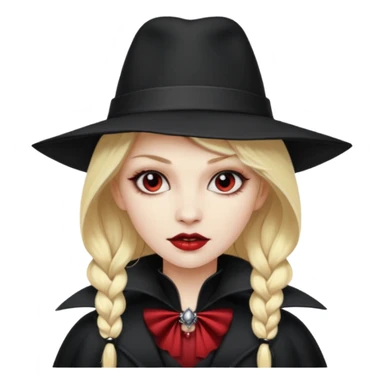 blonde vampire woman with hat sticker