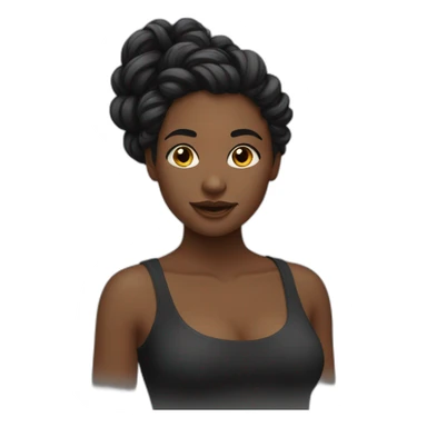 Fille noir avec des tresses longues sticker