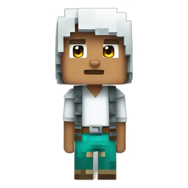 Enfant blanc avec minecraft sticker