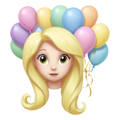 fluttershy mlp pastel balloons floating above its mane. sticker